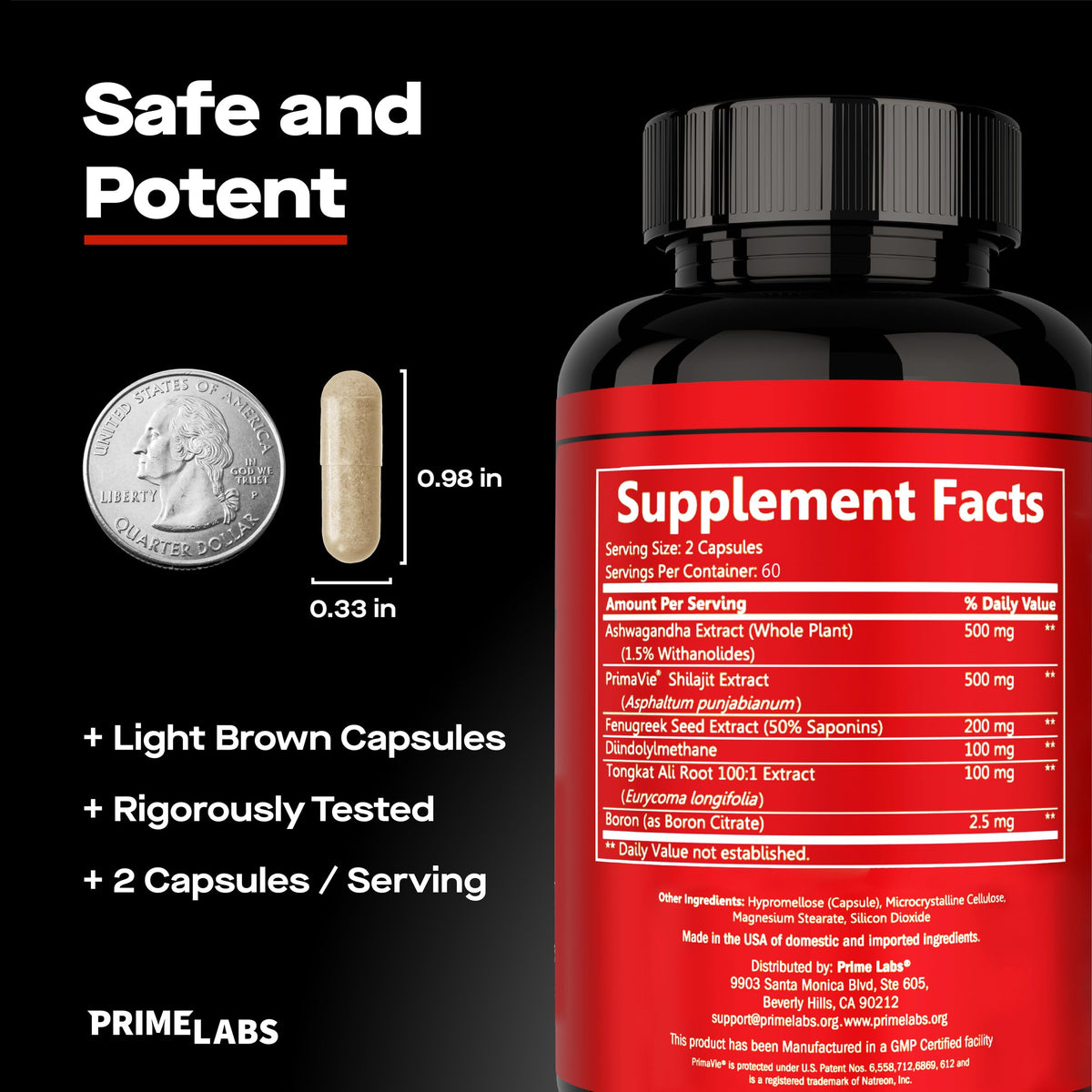 Testosterone Booster for Men - Energy, Vitality & Strength Support with Ashwagandha, Shilajit & DIM