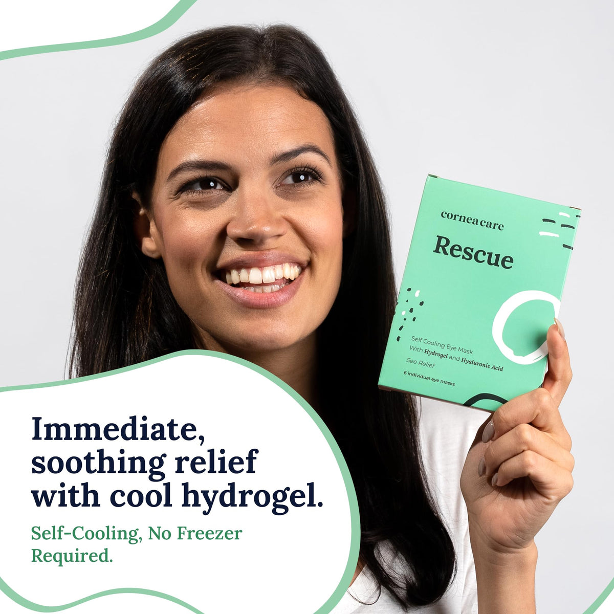 CorneaCare Rescue: Self-Cooling Hydrogel Eye Compress (12 Count) - Instant Relief for Puffy, Tired & Dry Eyes