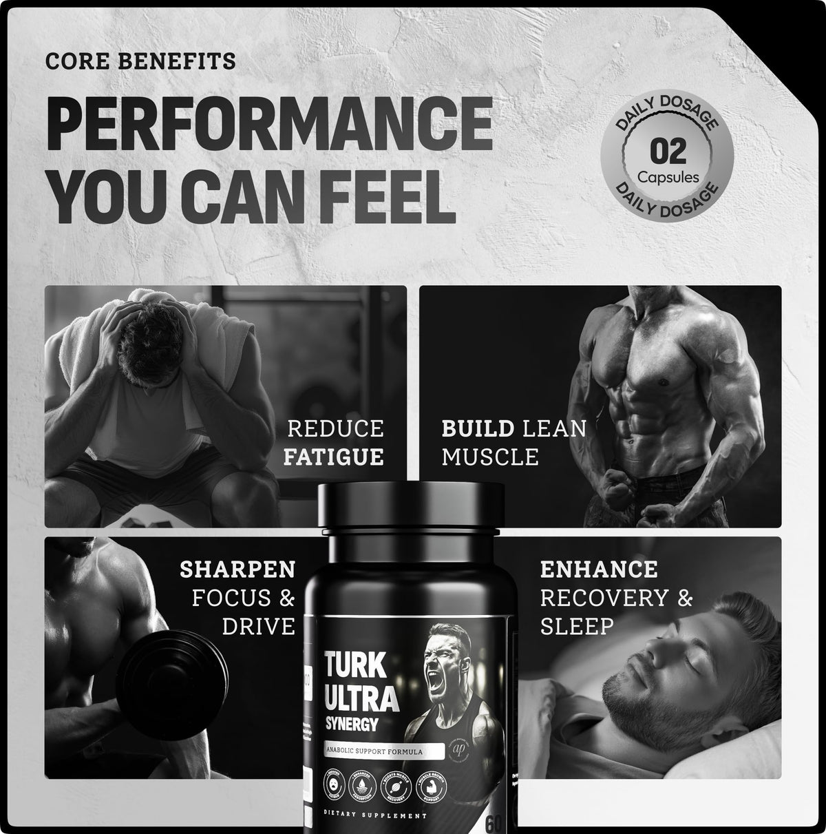 Turkesterone 500mg & Tongkat Ali 500mg for Men - Muscle Growth, Stamina & Performance Support with Apigenin & BioPerine - 60 Capsules (Made in USA)