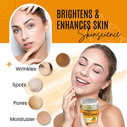 Dermaxgen Turmeric Face Cream with 30% Vitamin C - Glow Booster & Anti-Aging Moisturizer for Dark Spots & Skin Repair (1.7 fl. oz)
