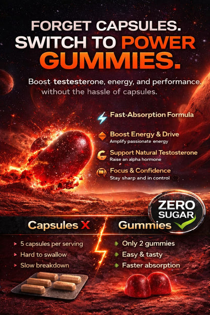 MACRO VITAL Testosterone Booster Gummies for Men - Energy, Libido & Muscle Support - Turkesterone, Tongkat Ali, Maca, Tribulus
