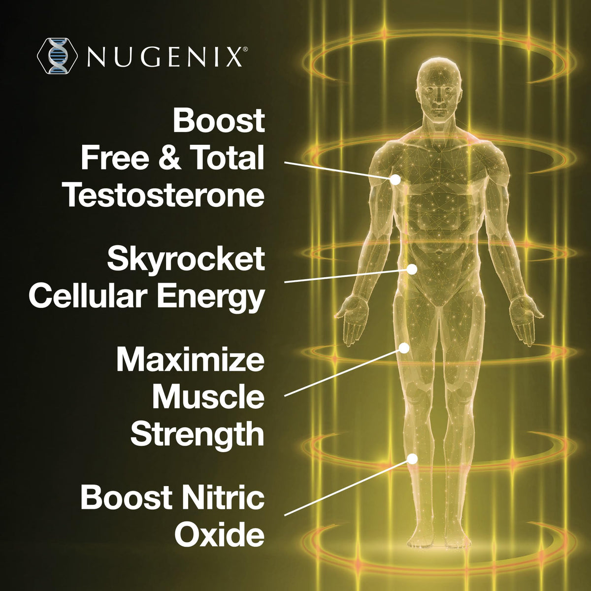Nugenix Total-T2 Testosterone & Nitric Oxide Booster for Men - with Tesnor, S7, ElevATP, Tongkat Ali & Citrulline - Energy & Performance Support (90 Count)