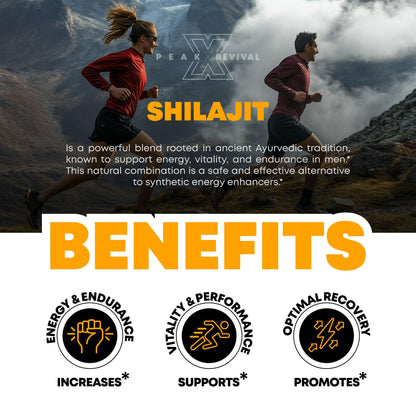 Shilajit Gummies with Manuka Honey - Energy, Endurance & Recovery Support Supplement - Peak Revival (Mixed Berry, 60 Gummies)