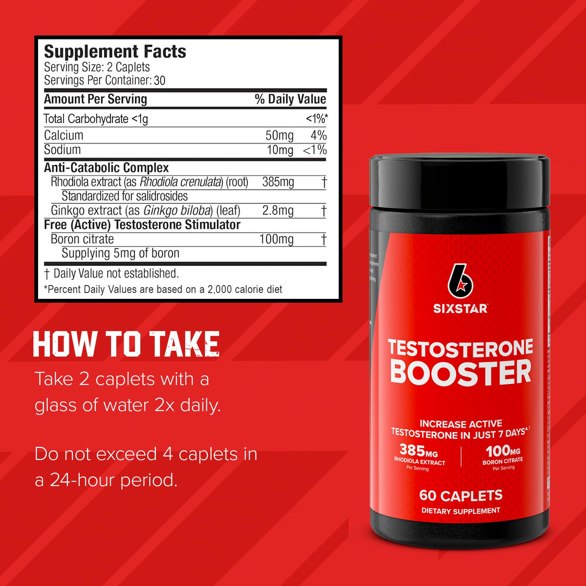 Testosterone Booster for Men - Energy, Stamina & Muscle Growth Support for Gym Performance with Rhodiola & Boron