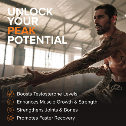 STRIVLABS Peak Potential 12-in-1 Testosterone Support for Men - with Fenugreek, Ashwagandha & Tongkat Ali - Strength, Energy & Muscle Builder (90 Capsules)