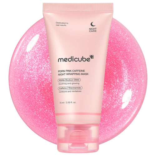 medicube Wrapping Mask PDRN Caffeine Overnight Peel Off Facial Mask - Firming, Depuffing & Hydration - Caffeine, Collagen For Refined, Glass Skin & Face Contour Support - Korean Skin Care, 2.53 fl.oz