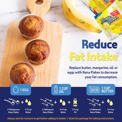 Nana Flakes 100% Pure Banana Flakes Medical Food Powder - Decrease Fat Intake & Natural Remedy for Diarrhea & Heart Burn - Great Source of Protein& Fiber (100 Single-Serve Packs)
