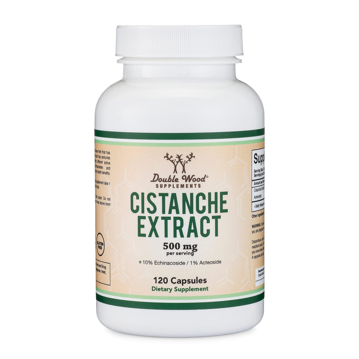 Double Wood Cistanche Tubulosa Extract 500mg - Testosterone Support Supplement for Men (Echinacosides & Acteosides) - 120 Capsules
