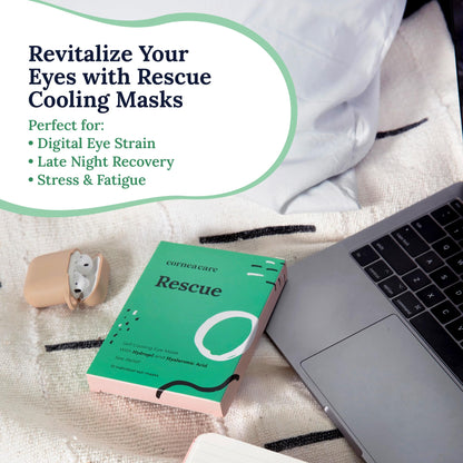 CorneaCare Rescue: Self-Cooling Hydrogel Eye Compress (12 Count) - Instant Relief for Puffy, Tired & Dry Eyes