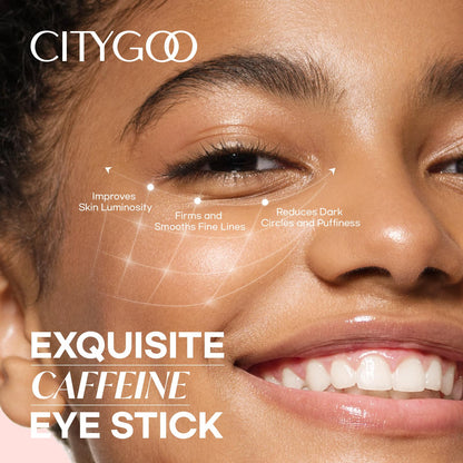CITYGOO Caffeine Eye Cream Stick - Anti-Aging Firming & Moisturizing Balm for Dark Circles, Puffiness & Eye Bags (1pc)