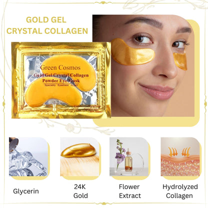 Green Cosmos 24k Gold Crystal Collagen Eye Masks (30 Pairs)