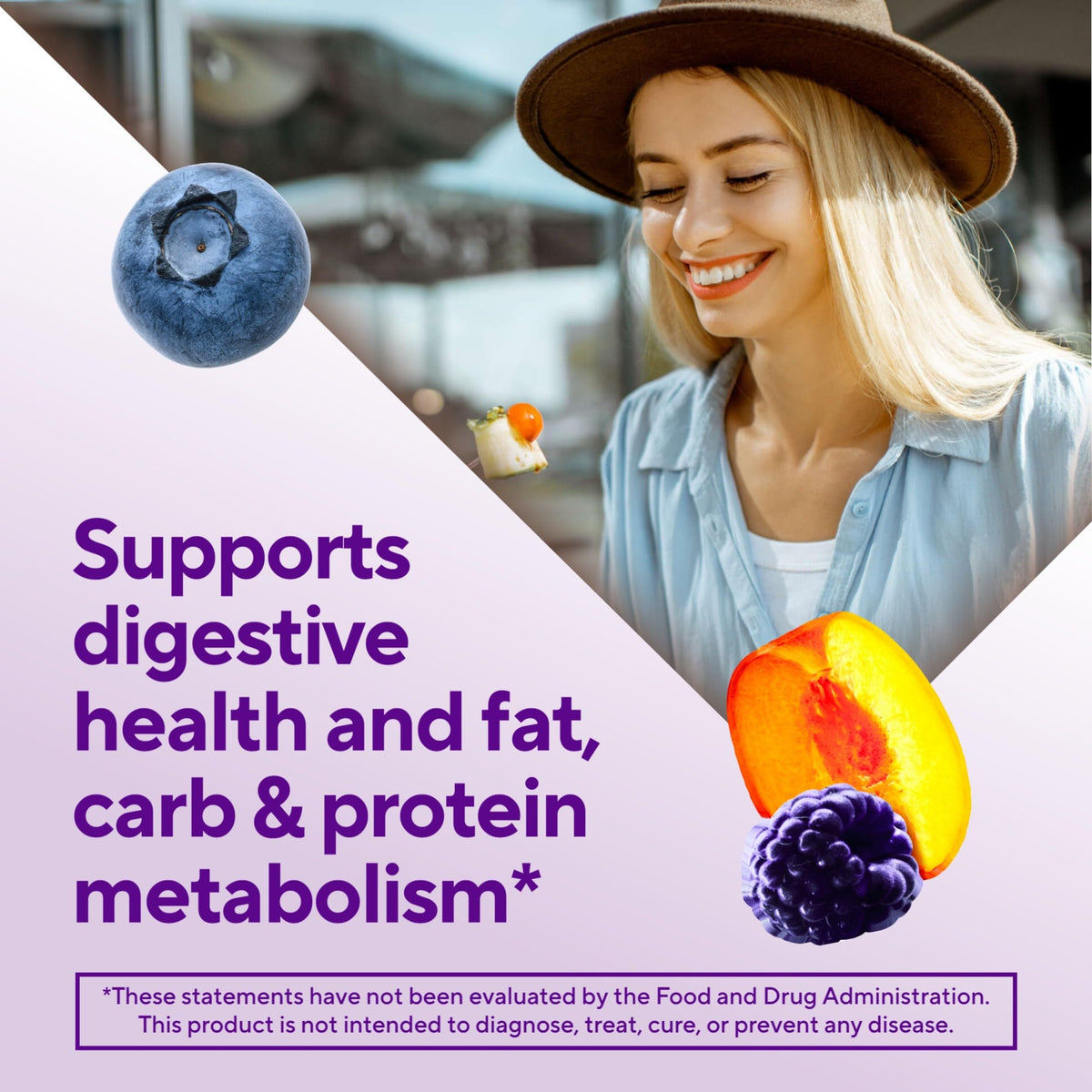 Vitafusion Fiber Well Fit Gummies - 4g - 90 Count - Sugar Free Adult Gummy - Vitamins For Women & Men - Berry & Peach Flavors - Gluten Free Supplement