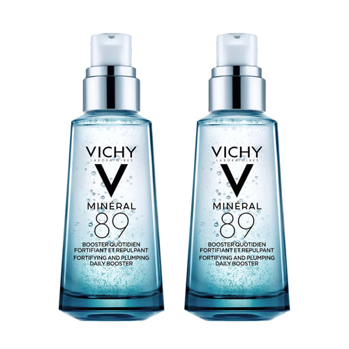 VICHY Mineral 89 Fortifying & Hydrating Daily Skin Booster,Pure Hyaluronic Acid Serum For Face,Plumps & Hydrates,Repairs Skin Barrier,Lightweight Moisturizing Gel,Fragrance Free-& Oil-Free,(Pack of 2)