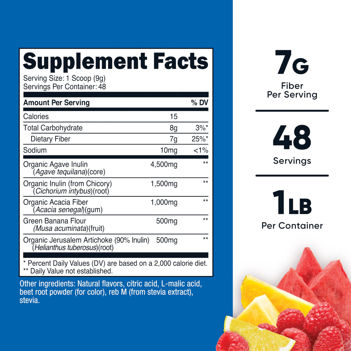 Nutricost Prebiotic Fiber Fruit Punch Flavored (1 Pound) - Vegan, Gluten-Free, GMO-Free