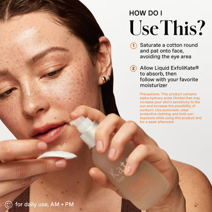 Kate Somerville Liquid ExfoliKate - Triple Acid Resurfacing Treatment, Clinically Formulated AHA Overnight Facial Exfoliator, Smooths Skin and Minimizes Pores, 4 Fl Oz