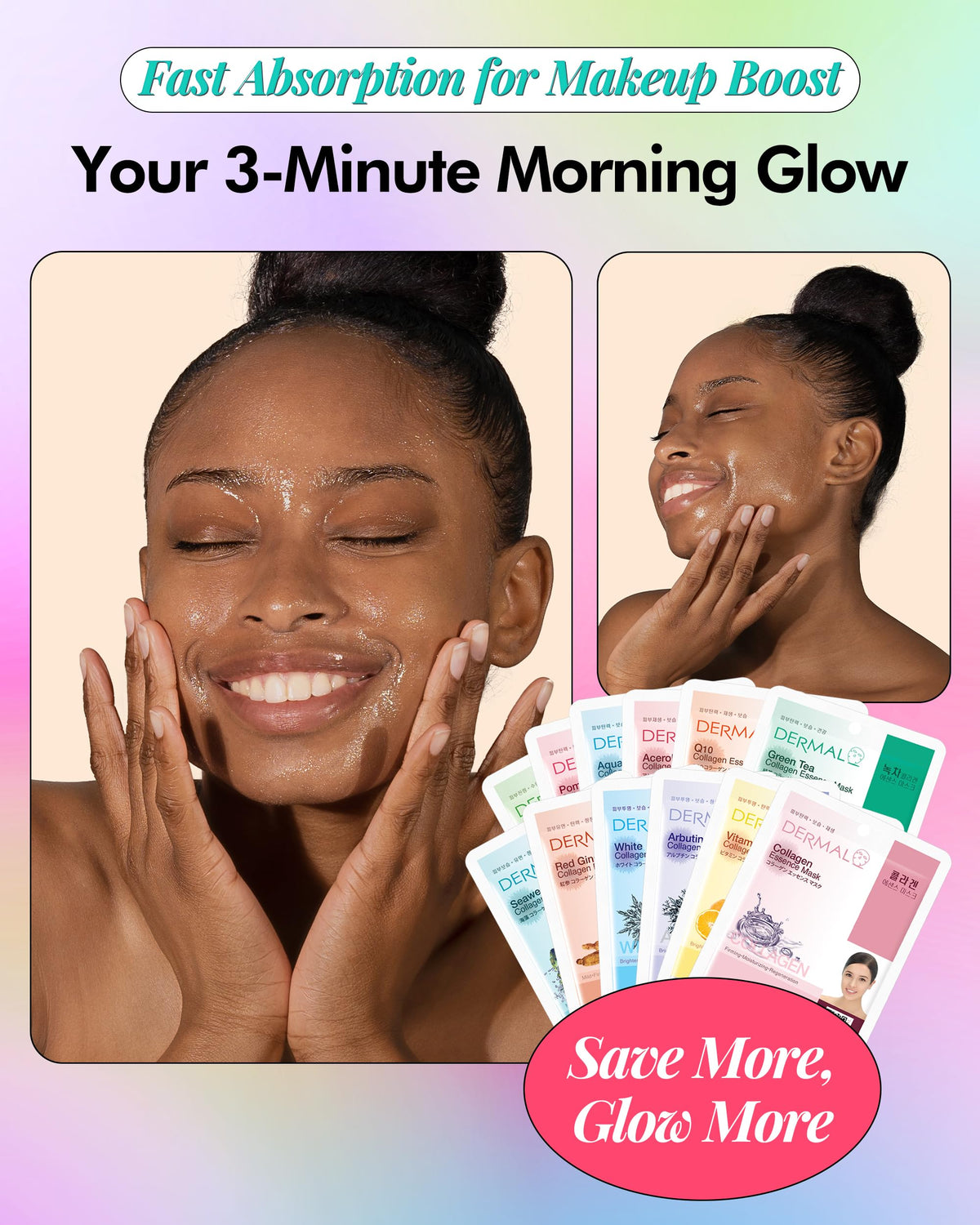 DERMAL 39 Combo Pack Made in Korea Facial Mask - 20+ Years of K-Beauty Experience, Premium Quality Korean Sheet Masks for Daily Skincare Routine