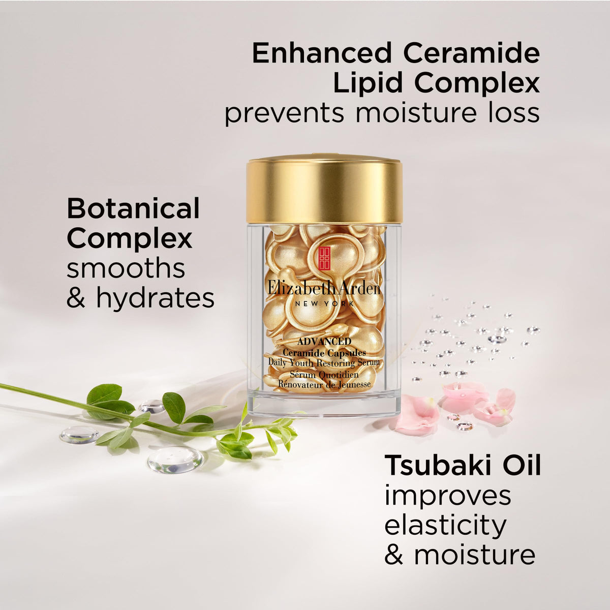 Elizabeth Arden Advanced Ceramide Face Serum Capsules, Anti-Aging Skincare, Fragrance-Free Hydrating Formula for Radiant, Firm Skin, Nourishing and Strengthening, 30 Count