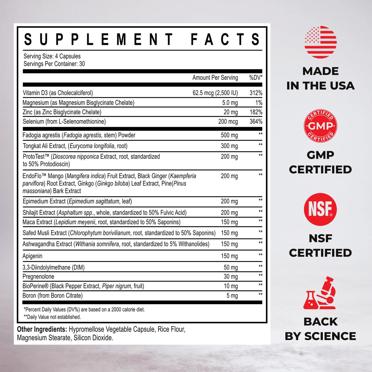 18-in-1 Testosterone Booster for Men - Tongkat Ali, Fadogia, Ashwagandha & DIM - Libido, Muscle Growth & Estrogen Support - Enhanced Labs Top T (120 Capsules)