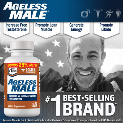 Free Testosterone Support for Men - Energy, Strength, Stamina & Vitality Booster for Muscle Performance & Male Health