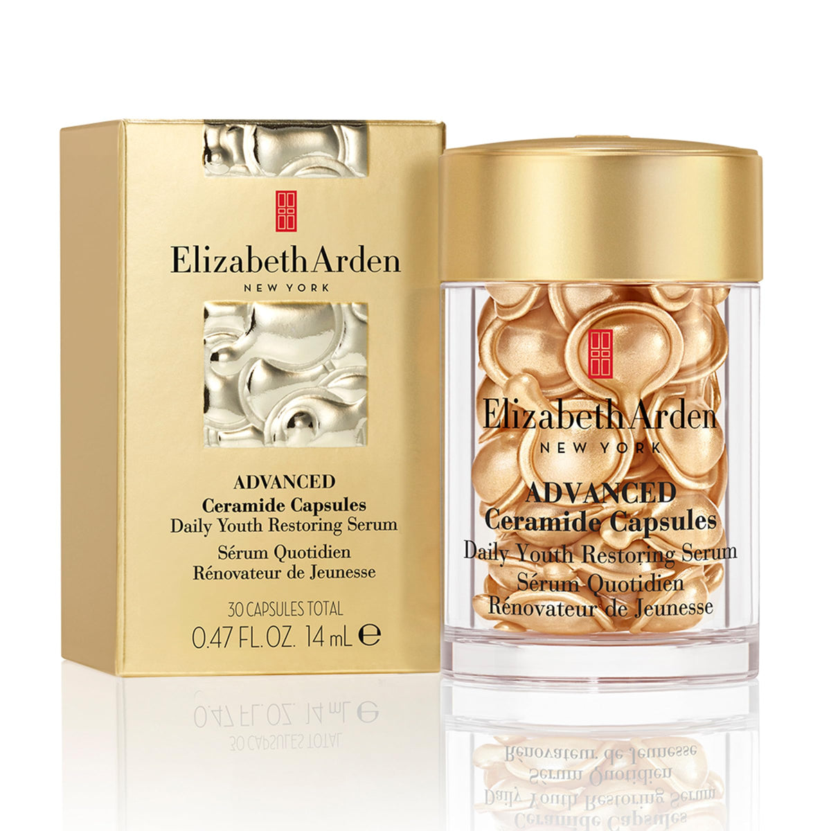 Elizabeth Arden Advanced Ceramide Face Serum Capsules, Anti-Aging Skincare, Fragrance-Free Hydrating Formula for Radiant, Firm Skin, Nourishing and Strengthening, 30 Count