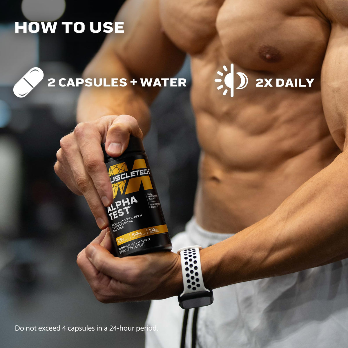 MuscleTech AlphaTest Testosterone Booster for Men - Tribulus & Boron T-Boost Supplement for Muscle Growth, Stamina & Energy - 240 Pills