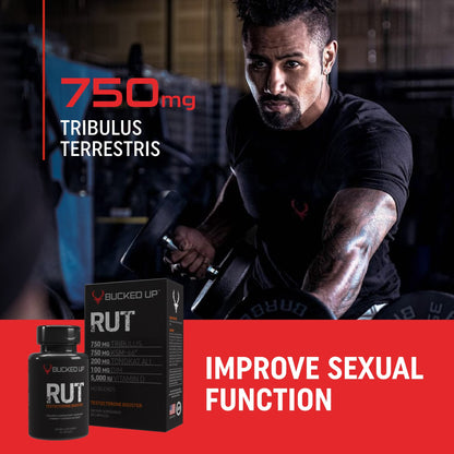 Testosterone Booster for Men - Energy, Strength, Endurance & Muscle Support Supplement - Bucked Up RUT (90 Capsules)