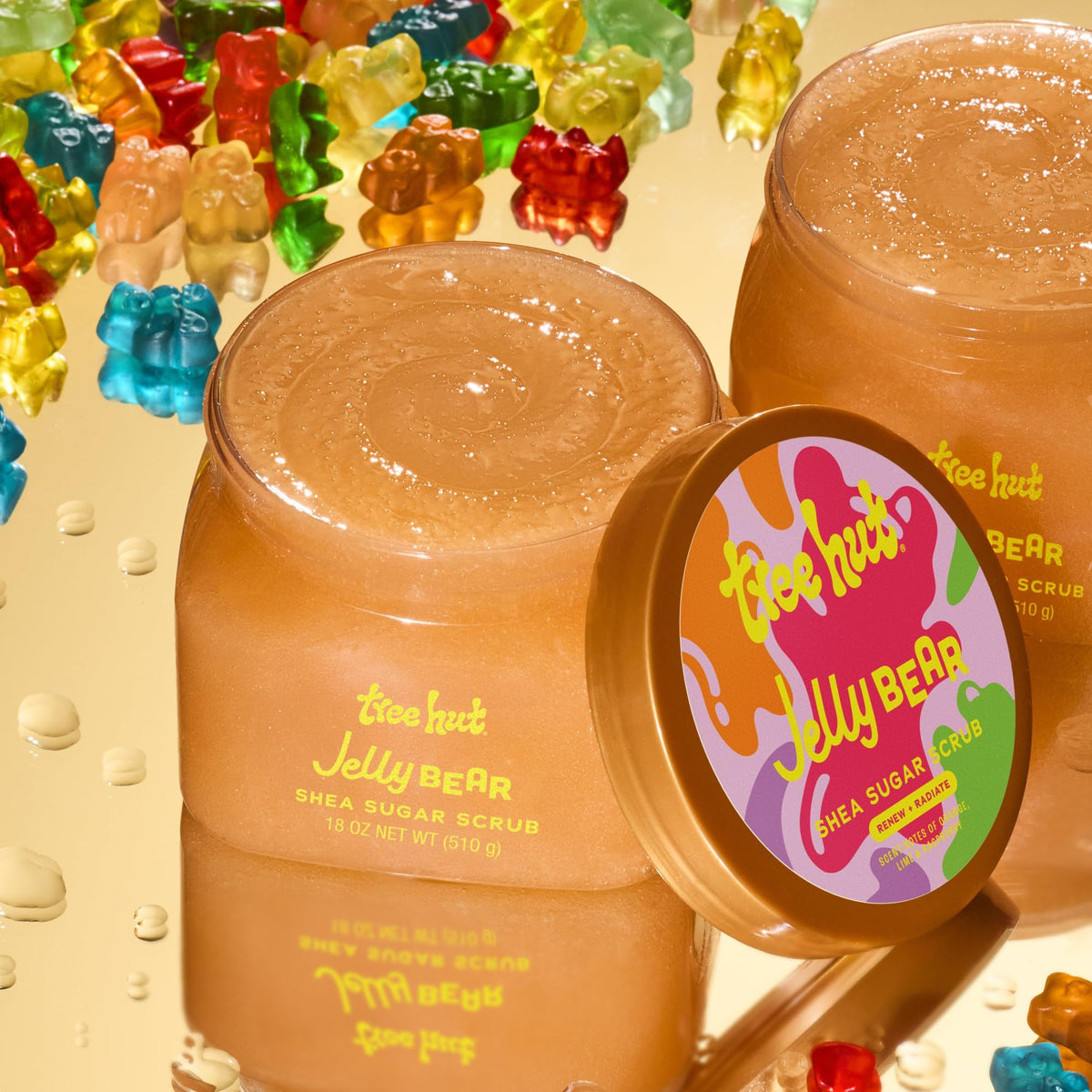 Tree Hut Jelly Bear Shea Sugar Body Scrub 18 oz, Exfoliating & Hydrating