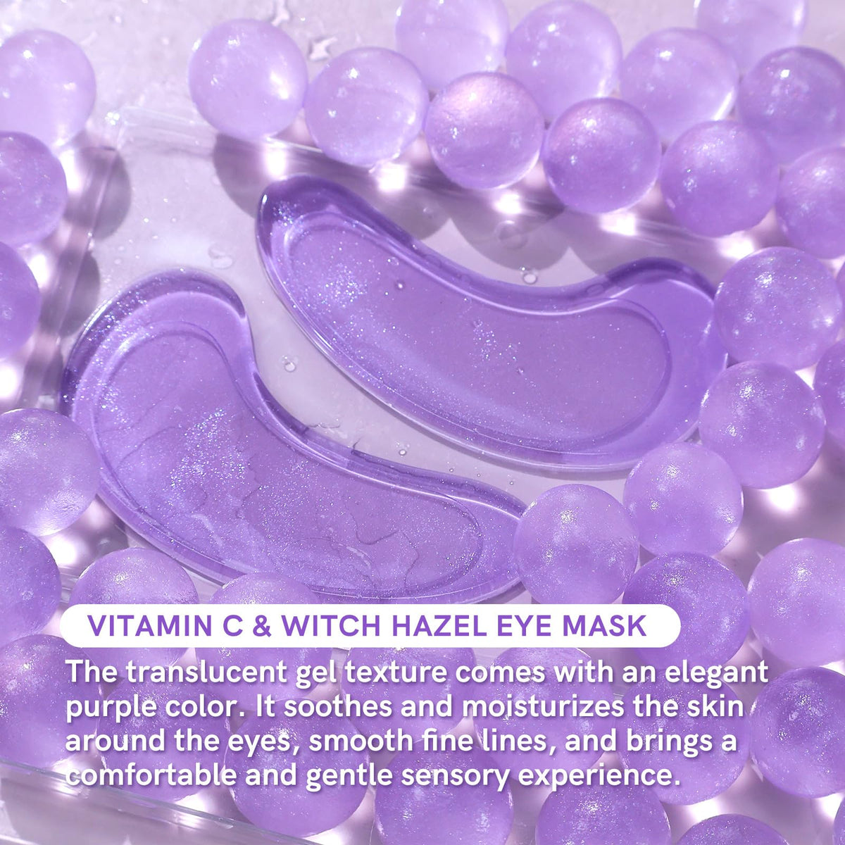 PEAUAMIE Under Eye Patches (30 Pairs) - Brightening Vitamin C & Soothing Witch Hazel Eye Mask for Dark Circles & Puffiness