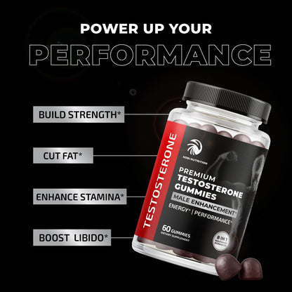Test Boost Max Testosterone Gummies for Men - Muscle Growth, Stamina & Performance - Tongkat Ali Male Enhancement Supplement