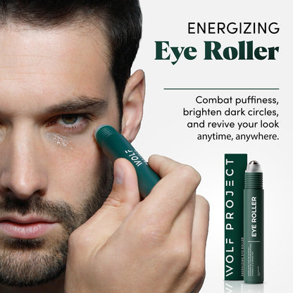 WOLF Project Under Eye Roller - Caffeine, Vitamin C & Peptides Eye Serum for Dark Circles, Puffiness & Fine Lines