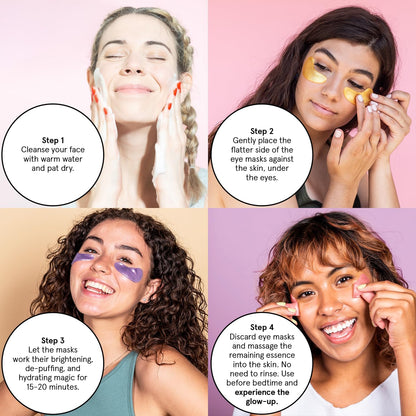 grace & stella Retinol & Purple Under Eye Patches - 6 Pairs - Restoring Gel Masks with Hyaluronic Acid