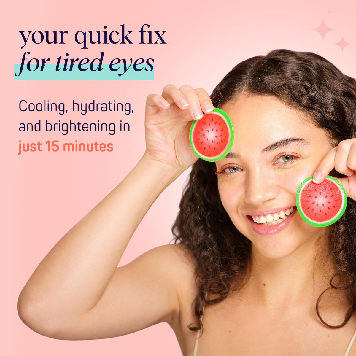 SpaLife Watermelon Cooling Eye Pads - 48 Hydrating Under Eye Patches for Puffiness, Dark Circles & Tired Eyes