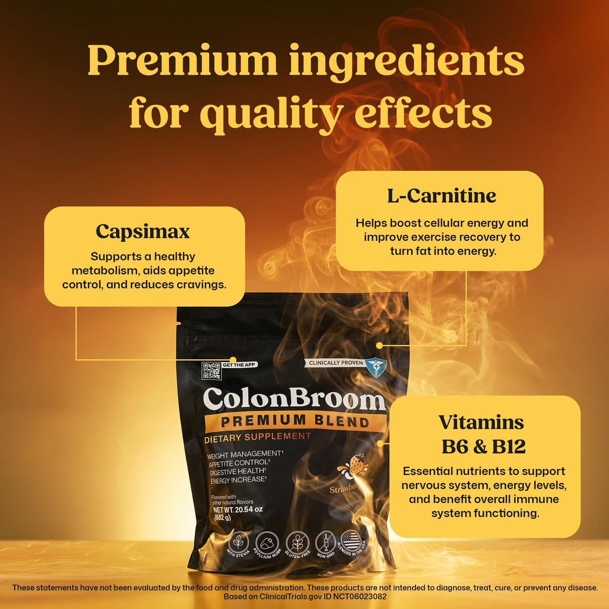 ColonBroom Premium Weight Management Supplement (Strawberry, 90 Servings) - Colon Broom Psyllium Husk Fiber Powder Drink - Gluten Free, Non-GMO Colon Cleanse for Bloating Relief & Gut Health