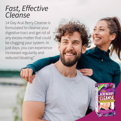Applied Nutrition 14-Day Acai Berry Cleanse - 56 Tablets, Pack of 3 - Weight-Loss Support Flush + Milk Thistle - 84 Total Servings