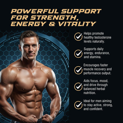 Testosterone Booster Gummies for Men - Energy, Stamina, Libido & Muscle Support Chews - RockSten Performance Supplement
