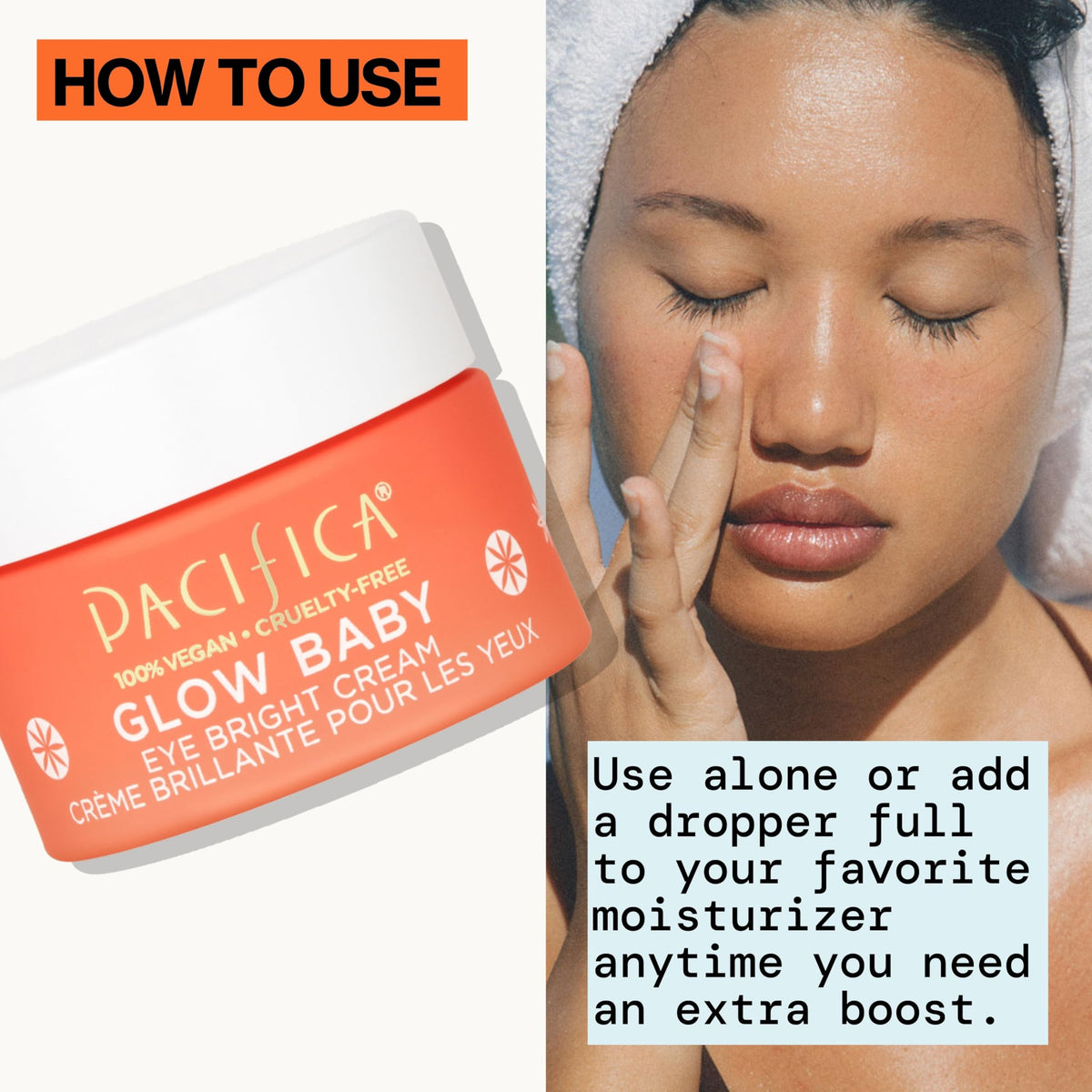 Pacifica Glow Baby Brightening Eye Cream - Vitamin C & Caffeine-Infused Treatment for Dark Circles & Puffiness (0.5 oz)