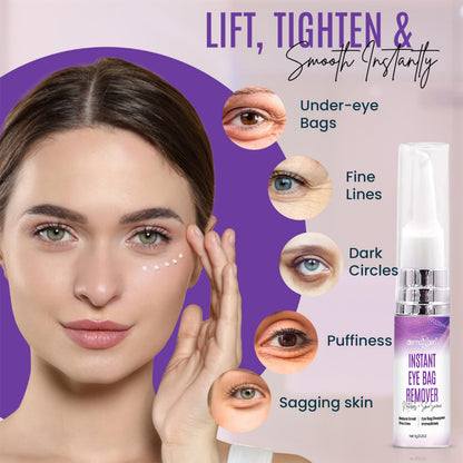 Dermaxgen Instant Under Eye Bag Remover Cream - Dark Circles & Puffiness Treatment, Anti-Aging Eye Cream for Wrinkles and Tired Skin - 0.21 oz