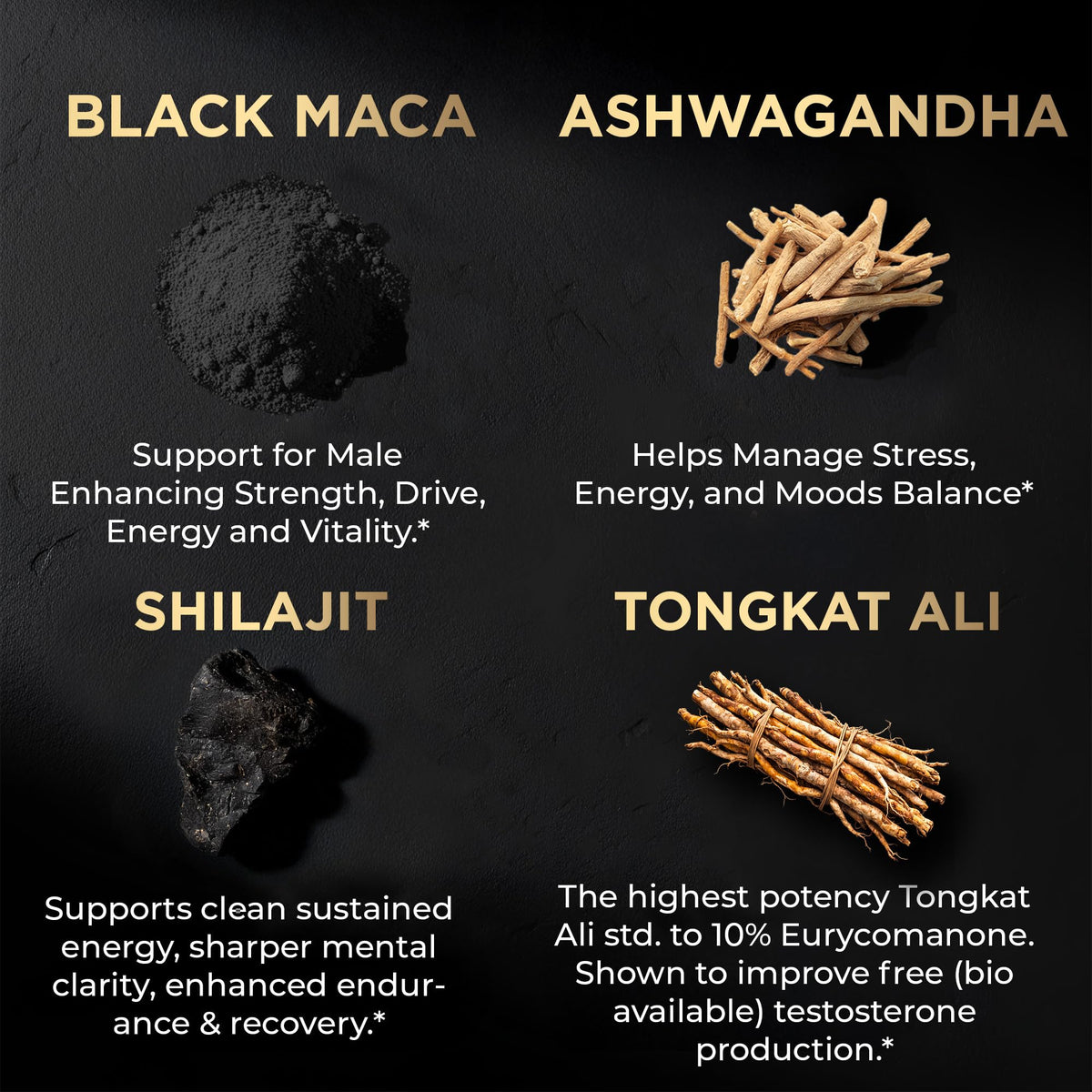 ULTRA MALE Premium Testosterone Booster for Men - with 100:1 Shilajit, Black Maca, Ashwagandha & Tongkat Ali - Libido, Energy & Strength Support