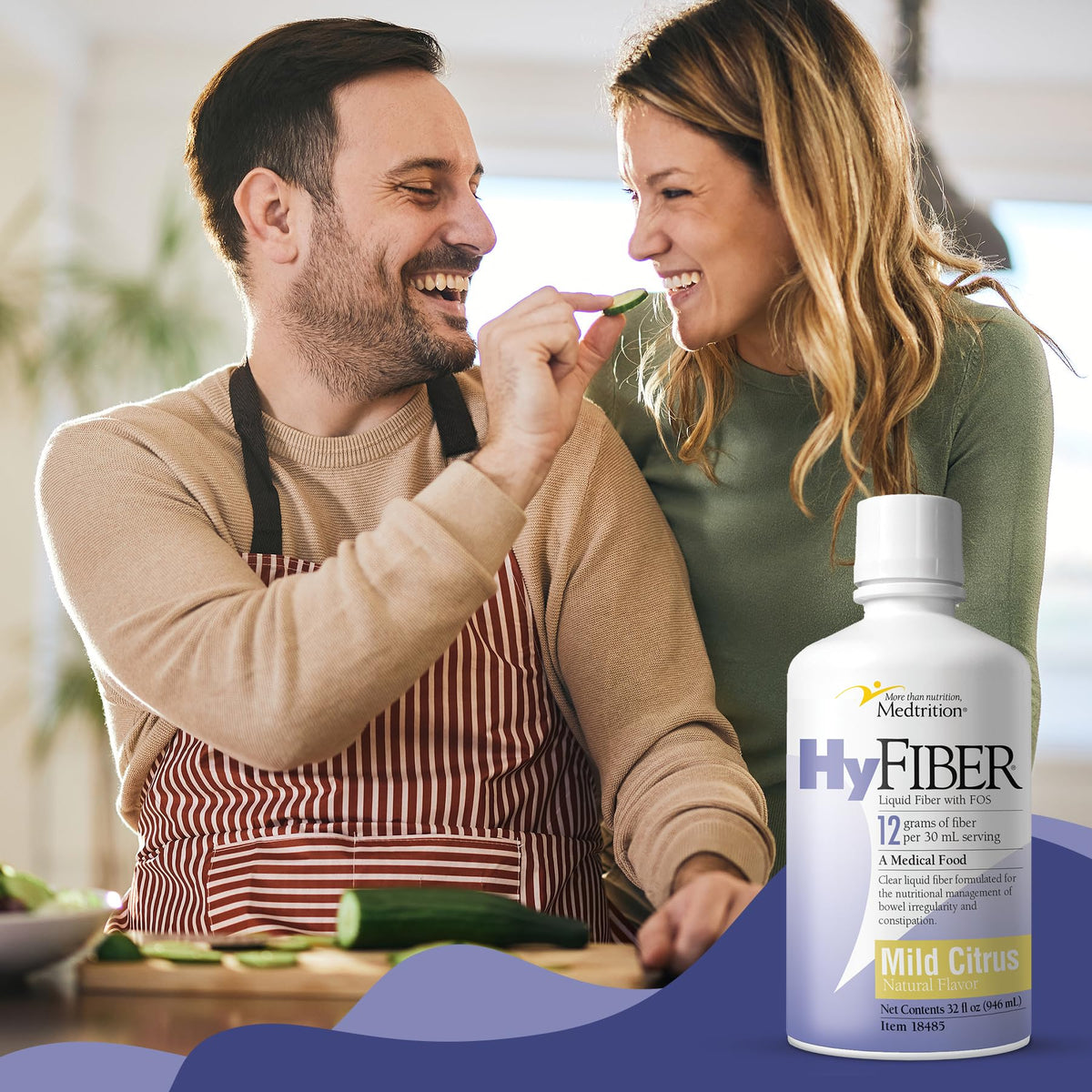 Medtrition HyFiber Daily Liquid Fiber for Regularity and Soft Stools, 12 Grams Soluble Fiber, 32 fl oz 1 Bottle