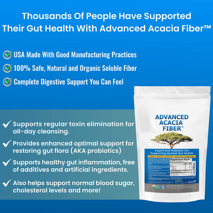 Advanced Acacia Fiber Powder 5 Ibs (80oz) Soluble Leaky Gut Repair, Organic Fiber Supplement Powder Prebiotic for Gut Repair - 2 Pack