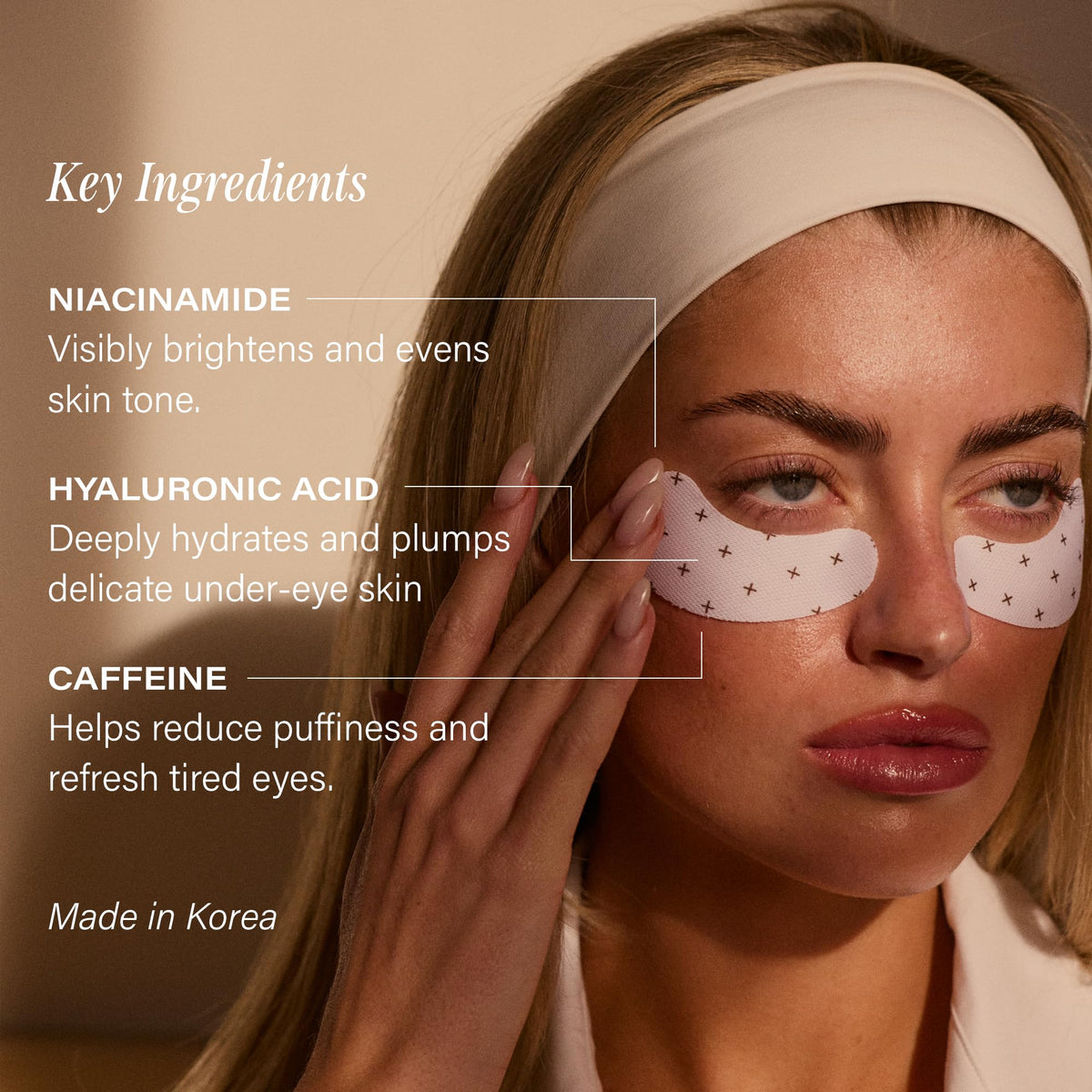 '+ Lux Unfiltered Cooling Under Eye Patches - Anti-Slip Caffeine Infused Korean Eye Mask for Puffiness & Brightening (10 Count)