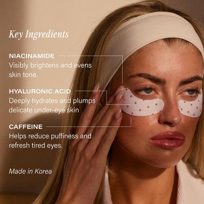 '+ Lux Unfiltered Cooling Under Eye Patches - Anti-Slip Caffeine Infused Korean Eye Mask for Puffiness & Brightening (10 Count)
