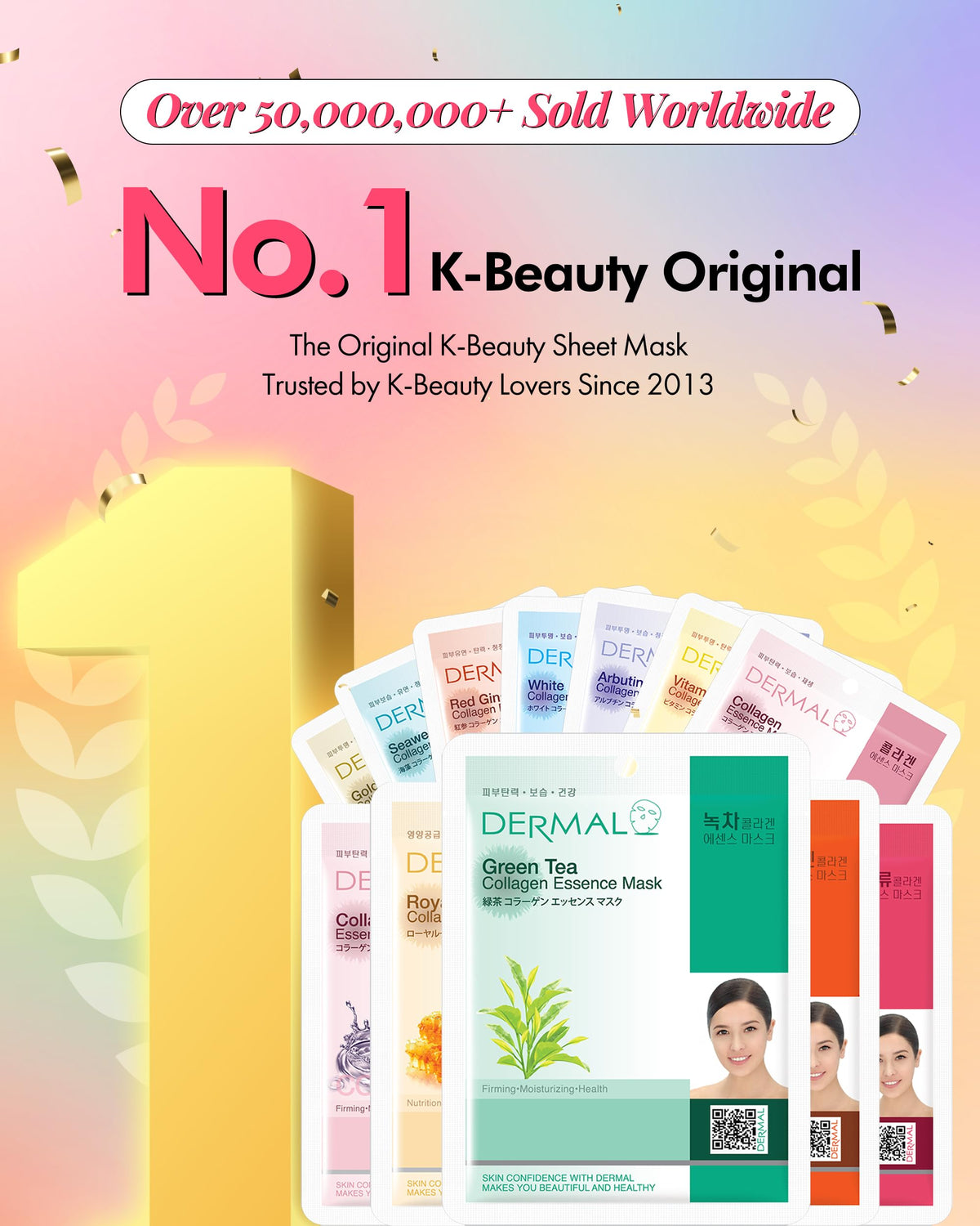 DERMAL 39 Combo Pack Made in Korea Facial Mask - 20+ Years of K-Beauty Experience, Premium Quality Korean Sheet Masks for Daily Skincare Routine