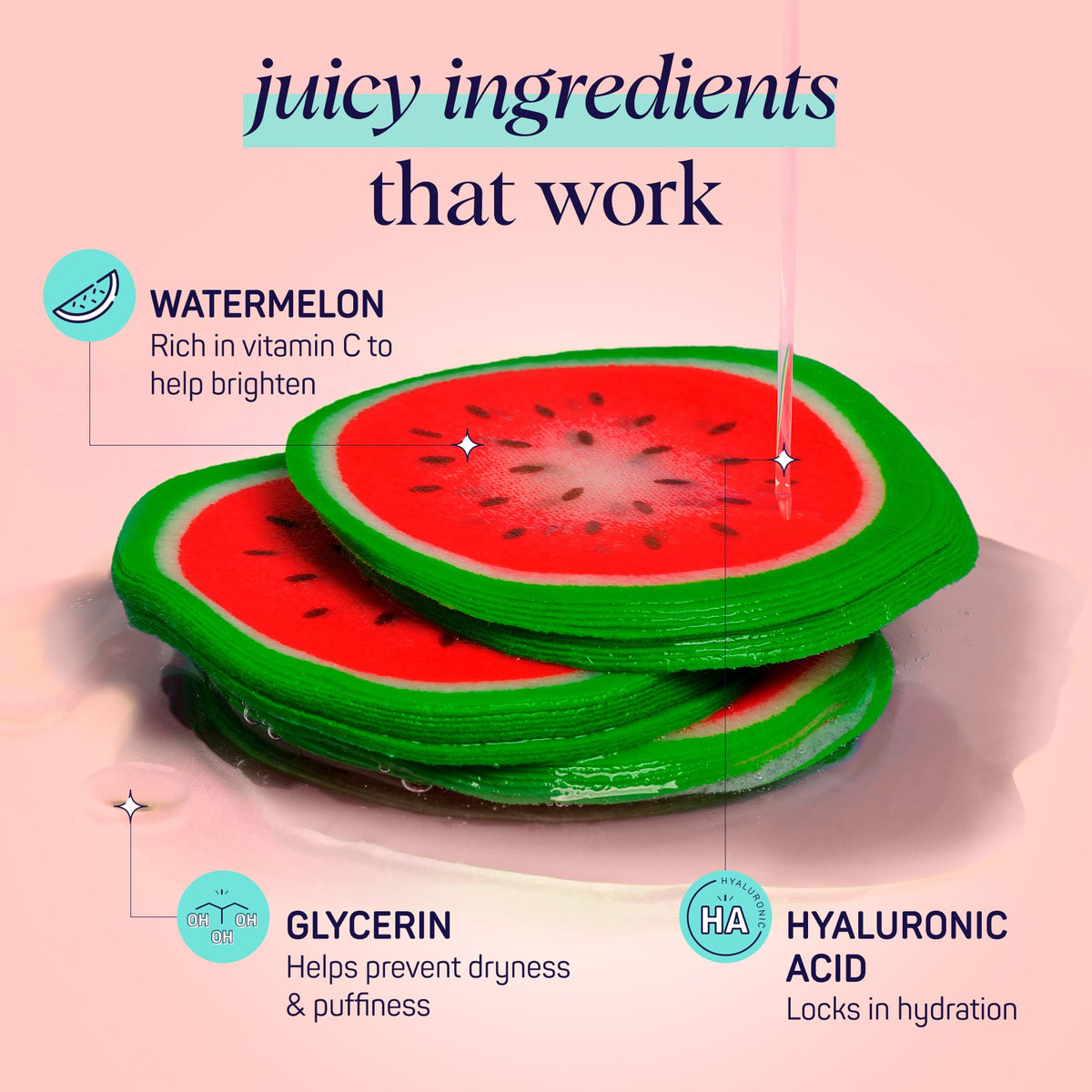 SpaLife Watermelon Cooling Eye Pads - 48 Hydrating Under Eye Patches for Puffiness, Dark Circles & Tired Eyes