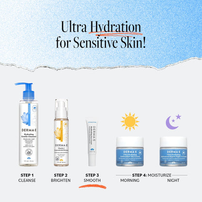 Derma E Hydrating Eye Cream (0.5 oz) - Firming & Lifting Hyaluronic Acid Treatment for Puffy Eyes, Fine Lines & Eyelids