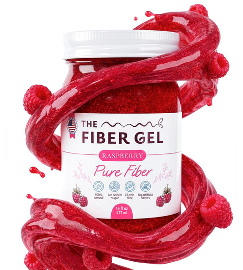 The Fiber Gel High Dietary Fiber Prebiotic Gel Formula - 100% Natural & Clean Label - Plant-Based Psyllium Husk & Inulin Complex - Keto Friendly, Vegan, No Added Sugar - Raspberry, 16 oz