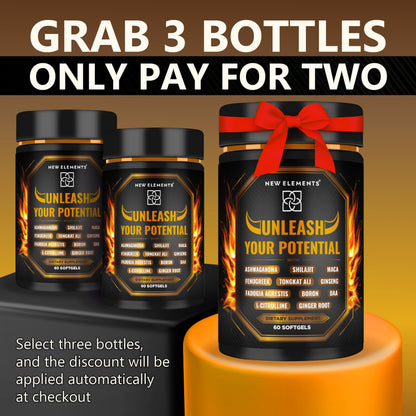 Natural Testosterone Booster for Men - Tongkat Ali, Fadogia, Shilajit & Ashwagandha - Energy, Muscle & Performance Support Supplement