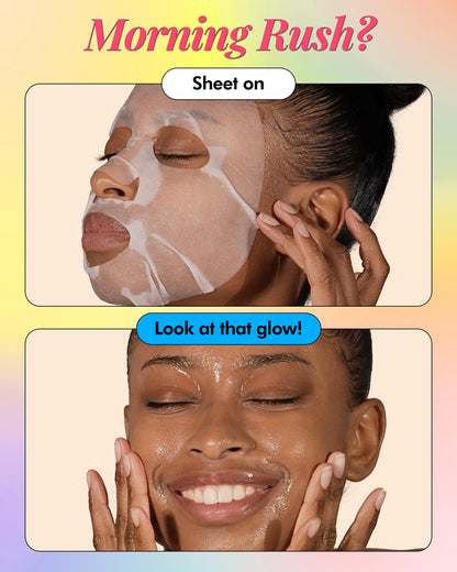 DERMAL 26 Combo Pack Collagen Essence Korean Face Mask (Green & Yellow) - Hydrating & Soothing Facial Mask with Panthenol - Hypoallergenic Sheet Mask for All Skin Types - Home Spa Treatment Mask