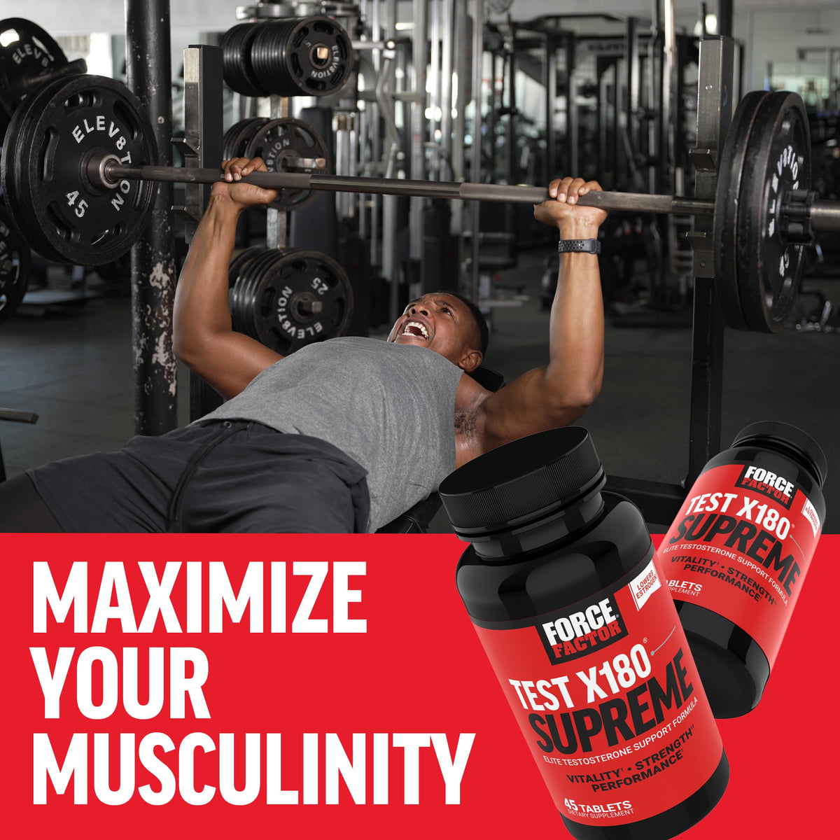 Force Factor Test X180 Supreme - Testosterone Support for Men Strength, Performance & Vitality 45 Tablets