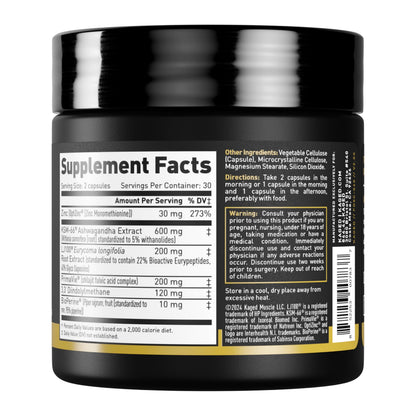 Testosterone Booster Capsules for Men & Women - LJ100 Tongkat Ali, KSM-66 Ashwagandha & Shilajit - Hormone & Performance Support - Kaged Test (60 Servings)
